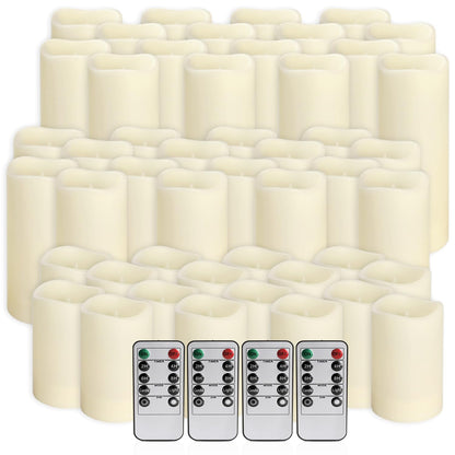 Wfmolcand 48-Pack LED Flameless Candles with Remote Control - Perfect for Home, Parties, and Special Occasions - Create a Magical Ambiance Effortlessly(Three Sizes)