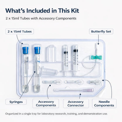 PRP Preparation Training Kit with 2 x 15mL Tubes, Organized Tray and Accessories for Lab Research, Training and Demonstration Use (1)
