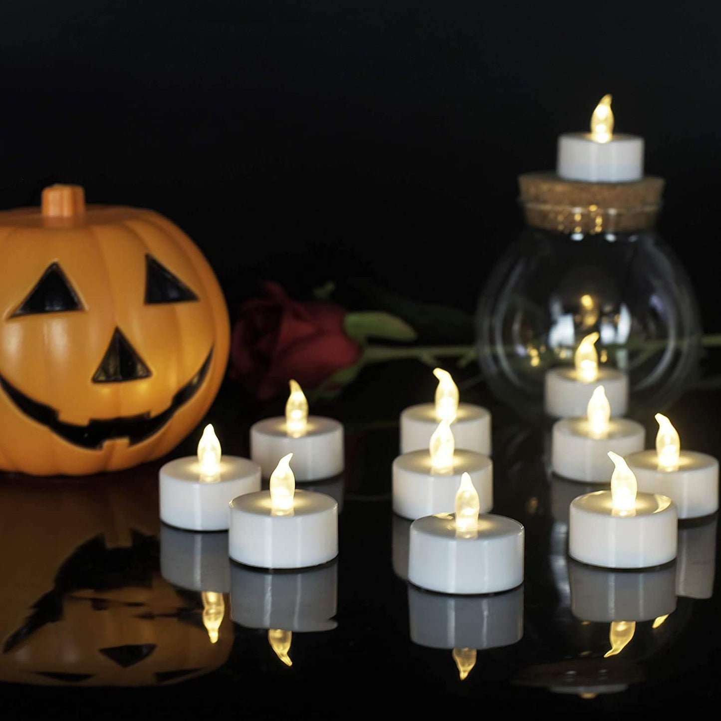 PILLOBOX Battery Operated Tea Lights Candles-100PACK Flameless Electric Candles LED Lamp Realistic and Bright Flickering Holiday Gift Long Lasting for Wedding Party Home Decoration (Warm White)