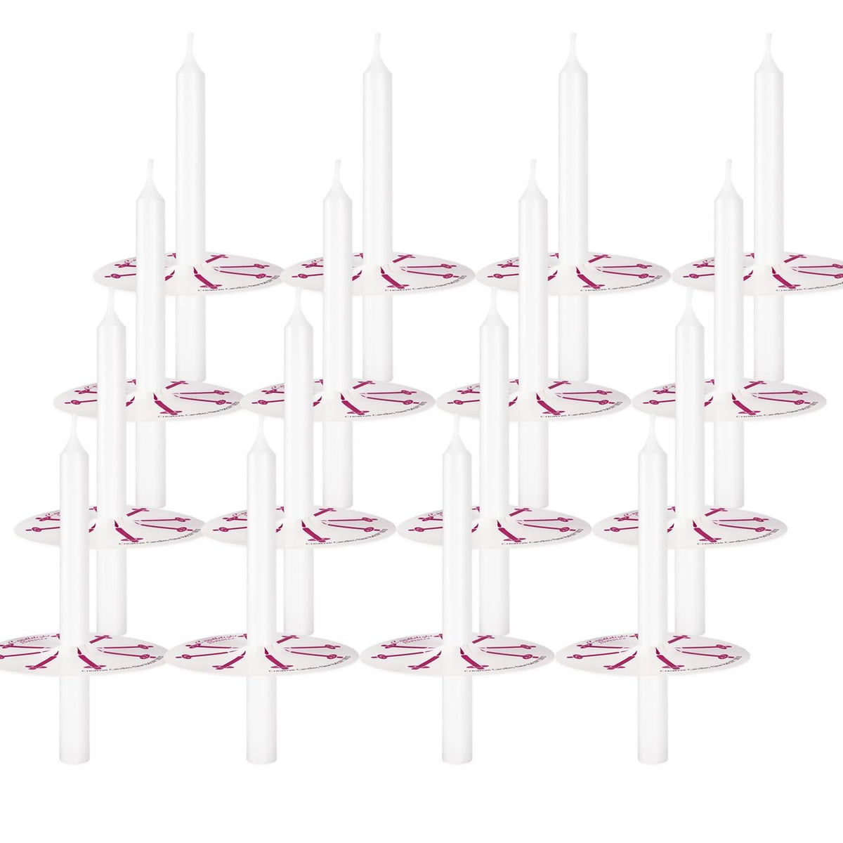 100 Pieces Church Candles- White Taper Candle Unscented with Drip Protectors-for Church Congregational Christmas Vigil-5 Inch Tall x 1/2 Inch Diameter