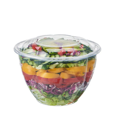 Jaluxing [48 oz. 50 Sets Clear Plastic Salad Bowls with Airtight Lids Disposable To Go Mixing Containers Serving for Fruit, Quinoa, Lunch and Meal Prep