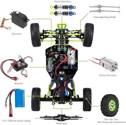 GoolRC WLtoys 12428 RC Car 1/12 Scale 4WD 50km/h High Speed RC Rock Crawler 2.4Ghz Remote Control Off Road Truck for Adults