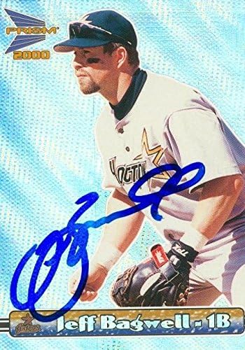 Sports Memorabilia Autograph Warehouse 291458 2000 Pacific Prism Jeff Bagwell Autographed No.62 Baseball Card - Houston Astros SC