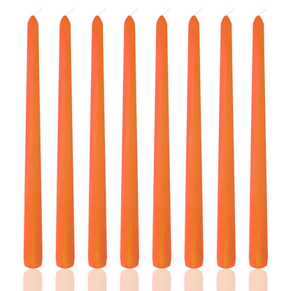8 Pack 10 Inch Thanksgiving Candles Orange Taper Candles For Fall Home Decor Harvest Festival and Halloween Decor