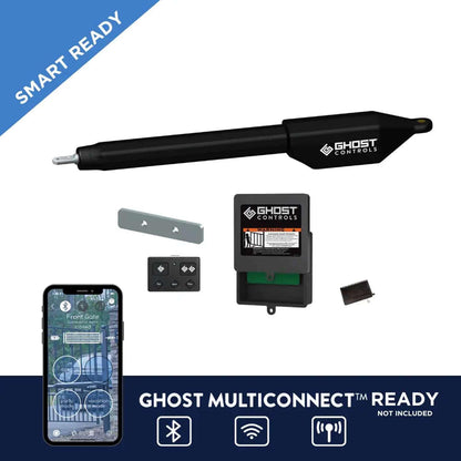 Ghost Controls Manor Series Single Automatic Gate Opener Smart Bundle with MultiConnect