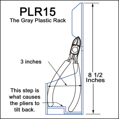 Plyworx Pliersrack PLR15 Plier Organizer - Sturdy Plastic 15 Pliers Holder For Tool Box or Pegboad Organization, Plier Rack Tool Organizers For Toolboxes And Storage