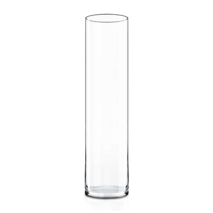 CYS Excel Clear Glass Cylinder Vase (H:20" D:4") | Multiple Size Choices Glass Flower Vase Centerpieces | Hurricane Floating Candle Holder Vase