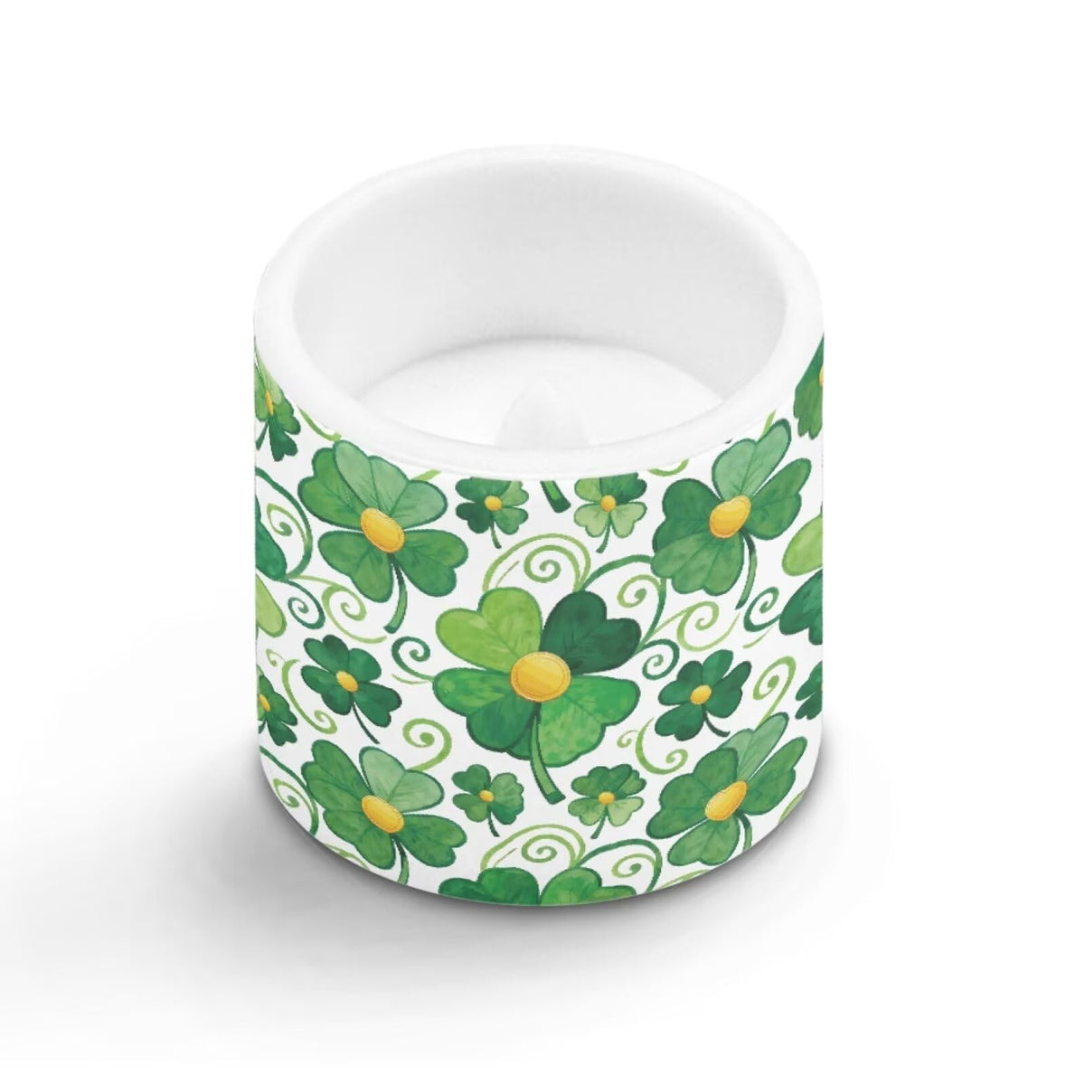 Merkmak 4Pcs LED Candles Bulk Stylish Shamrocks Flickering Flameless Candles with Remote and Timer Battery Operated Pillar Tea Lights for Indoor Outdoor St Paddy's Day Party Decoration