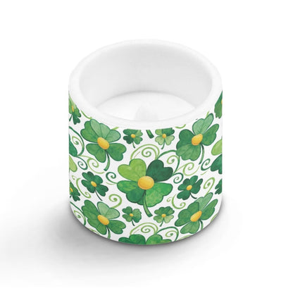 Merkmak 4Pcs LED Candles Bulk Stylish Shamrocks Flickering Flameless Candles with Remote and Timer Battery Operated Pillar Tea Lights for Indoor Outdoor St Paddy's Day Party Decoration