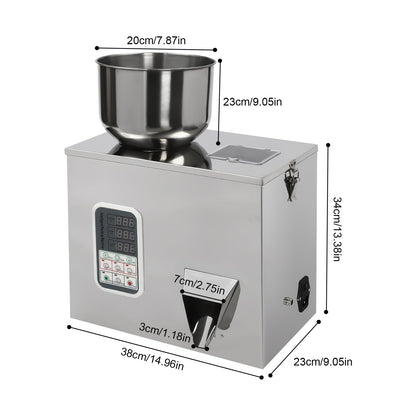 ONEUPING Automatic Particle Filling Machine 1-100g Adjustable Powder Weighing Filler Particle Dispenser, 180W Smart Control Granule Filling Machine for Flour, Grain, Herb, Seed, Coffee Bean, Glitter