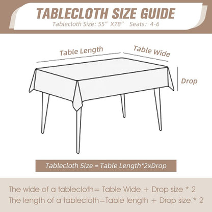 FAVE Gold Tablecloth Waterproof PVC Table Cover Wipeable Easy Clean for Kitchen Dining Table, Golden Rose Pattern 55x78 Inches for Wedding Banquet Birthday Party Restaurant Decors
