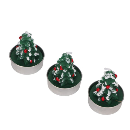Rcniso Christmas Tree Candle Delicate Paraffin Tea Candle Holder Candles Long Lasting 3 Pieces for Bachelor Parties