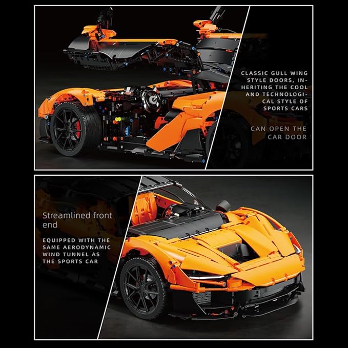 W11 Supercar Building Set 1:6 Large Modular Building Sports Car a Collectible and Display car for Adults(5036 Pieces)