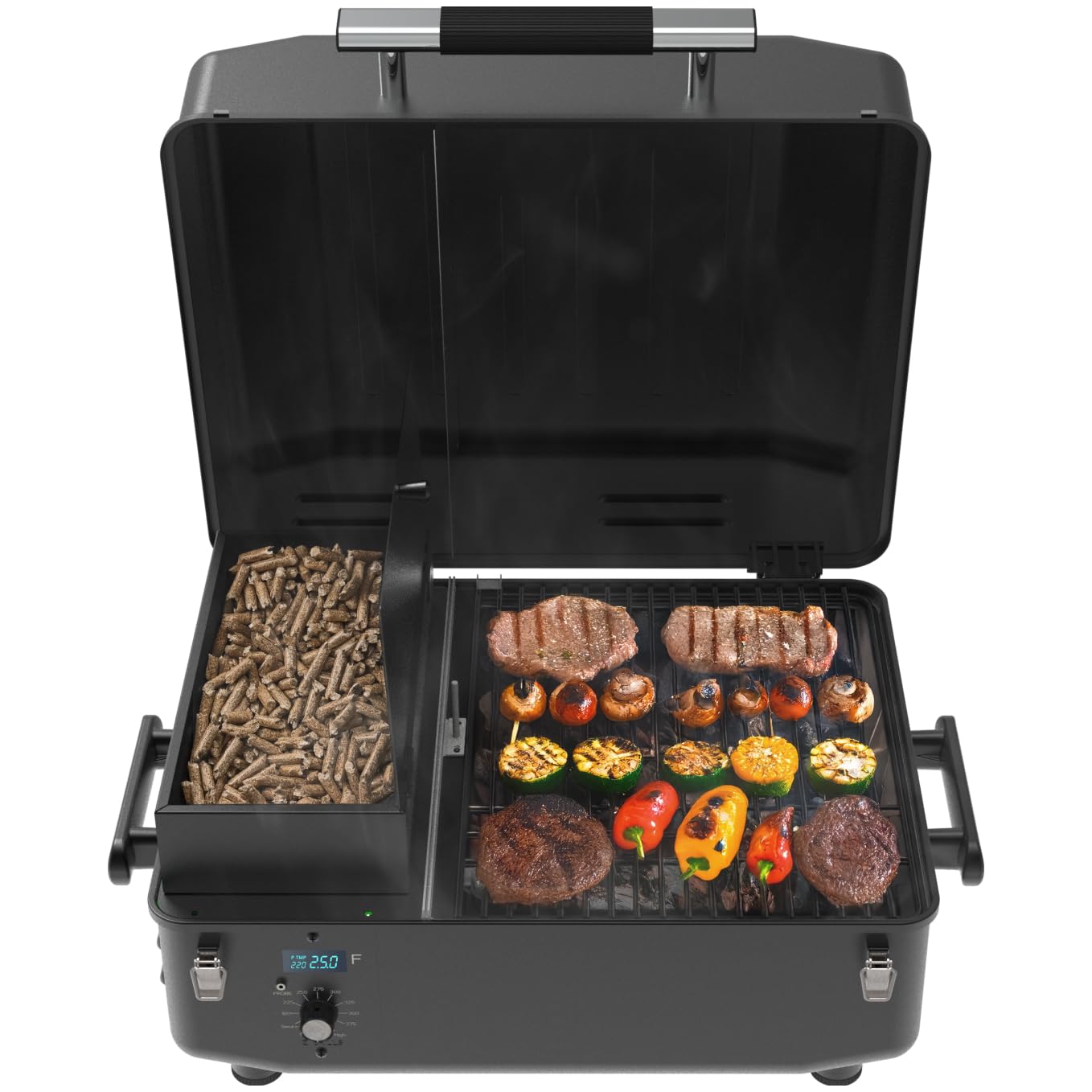 Z GRILLS 2026 200A Table Top Wood Pellet Grill, Pellet Smoker with PID V3.0 Controller, Meat Probes, 202 sq.in Cooking Area, Fit for RVs, Road Trips & Apartments