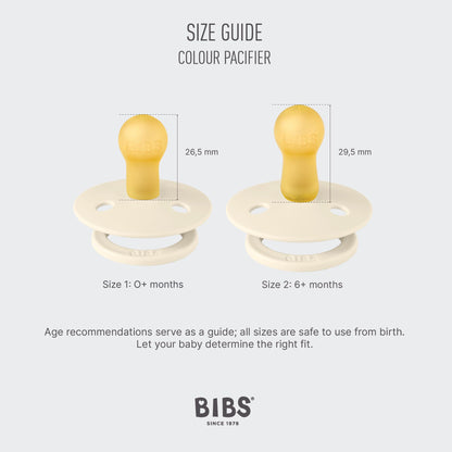 BIBS Colour Liberty Soother 2-Pack, BPA Free Dummy Pacifier, Round Nipple. Natural Rubber Latex, Made in Denmark, Size 2 (6-18 Months), Eloise Blush