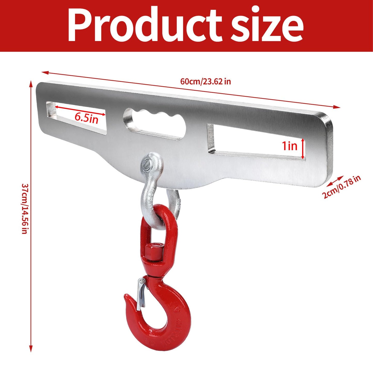 Heavy Duty Forklift Lifting Hook,Surface Galvanization,Fork Lifting Attachment, Load 6600 Lbs（3 Ton）,with 360° Swivel Hook,Fit for Lifting Goods with Forklifts and Construction and Warehouse Lifting