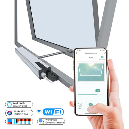 Olideauto Automatic Electric Window Opener,Smart WiFi Function Built in AC Motor,Wireless Remote and Phone APP Controlled Automatic Window Closer