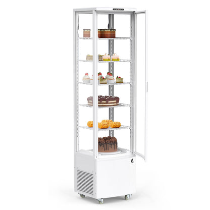 Garvee Commercial Refrigerated Display Case 10.5 Cu.Ft Freestanding Display Refrigerator with Adjustable Shelves, LED Lighting, Automatic Defrost Display Fridge for Bakery, Coffee, Supermarket