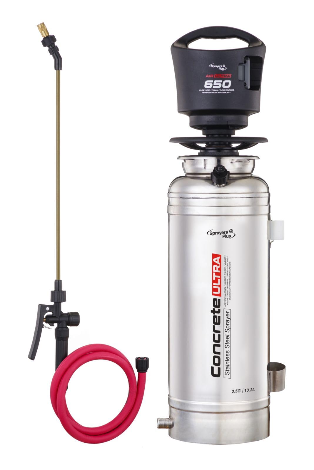 Sprayers Plus 650 Air Ultra 3.5 Gallon Battery Powered Concrete Sprayer, Stainless Steel Construction,Brushless Motor,Adjustable Pressure 22-36 PSI,16V Li-ion Battery,for Sealing,Curing Industrial Use
