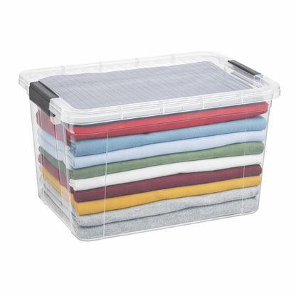 Superio Clear Storage Box with Lid, 14.7 Quart Plastic Container Bins for Organizing, Stackable Crates, BPA Free, Non Toxic, Odor Free, Organizers for Home, Office, School, and Dorm