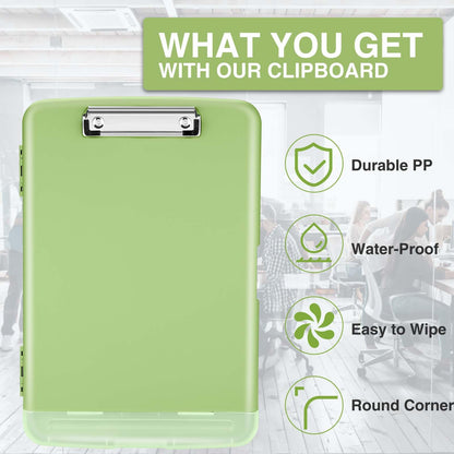 Sooez Clipboards with Storage, High Capacity Clip Boards 8.5x11 with Storage, Heavy Duty Nursing Clipboard Folder, Plastic Clipboard with Pen Holder for Women Teachers Work, School & Office Supplies