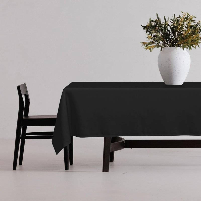 Horaldaily 6 Pack Black Tablecloth 60×120 Inch Rectangular, Stain and Wrinkle Resistant Washable Table Cloth, Decorative Polyester Table Cover for Party Picnic Dinner Decor