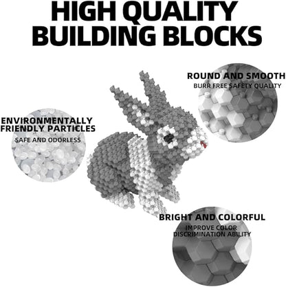 KADELE Easter Bunny Building Animal Sets Extremely Challenging STEM Building Blocks Decor for Adults Kids Micro 3D Educational Toys for Boys Girls Ages 8 and Up (660 Pieces)