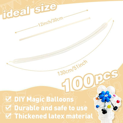 100pcs 260 balloons black Long Balloons for Balloon Animals, Thickening Skinny Latex Twisting Balloons for Tying Balloon Arch Modeling Magic Clown Birthday Wedding Party Decorations.