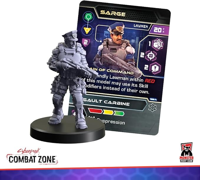 Monster Fight Club Cyberpunk Red Combat Zone Miniatures Expansion: Lawmen Starter Gang