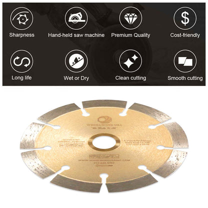 Whirlwind USA LSS 9 inch Dry or Wet Cutting General Purpose Power Saw Segmented Diamond Blades for Masonry Brick/Block Pavers Concrete Stone (9")