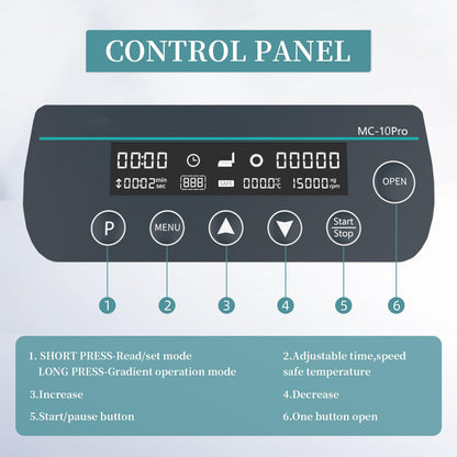 LABHOUSE Lab Digital 10000RPM Micro Centrifuge | 2 Rotors for 0.2/0.5/1.5/2ml & (40mm,Φ1.5mm Glass Tubes)*12 Tube | High Speed Mini Centrifuge Max.6708 xg