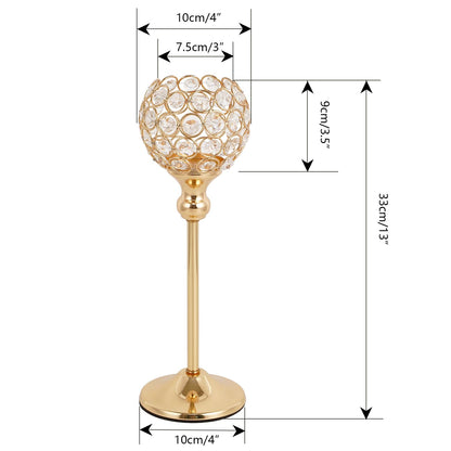 VINCIGANT Gold Crystal Candle Holders Set of 16 for Wedding Centerpieces,Votive Crystal Candle Holders for Home Fireplace Coffee Table Mantle Decor candelabros de mesa