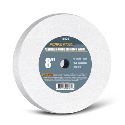 WEN BG4280 5-Amp 8-Inch Variable Speed Bench Grinder with Flexible Work Light & POWERTEC 15505 White Aluminum Oxide Grinding Wheel, 8-Inch by 1-Inch, 5/8-Inch Arbor, 120 Grit