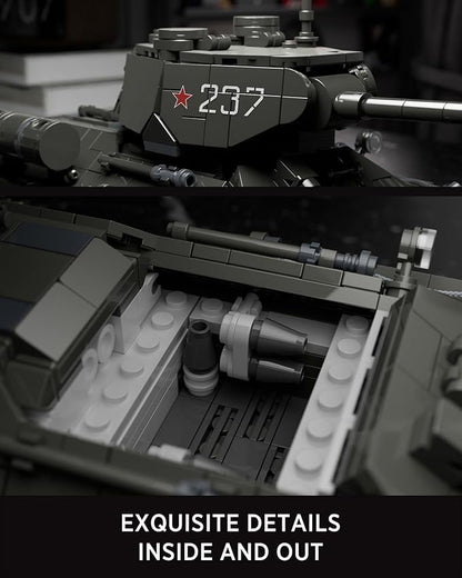 Nifeliz T34/85 Tank WW2 Military Tank Building Set for Adults Collectible Army Model to Build and Display Gift Ideal for Military Fans (818 PCS NF10270)