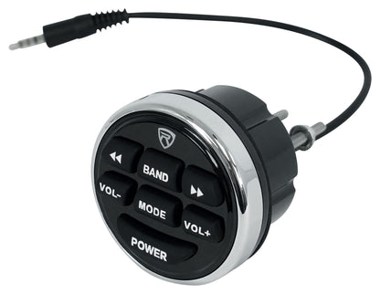 Rockville RGHR2 Marine Gauge Hole Receiver, Bluetooth/USB/AM/FM, TDA7851L Amp, 288W Peak (72W x 4), IP66 Waterproof, Wired Remote, for Boats/ATVs/UTVs