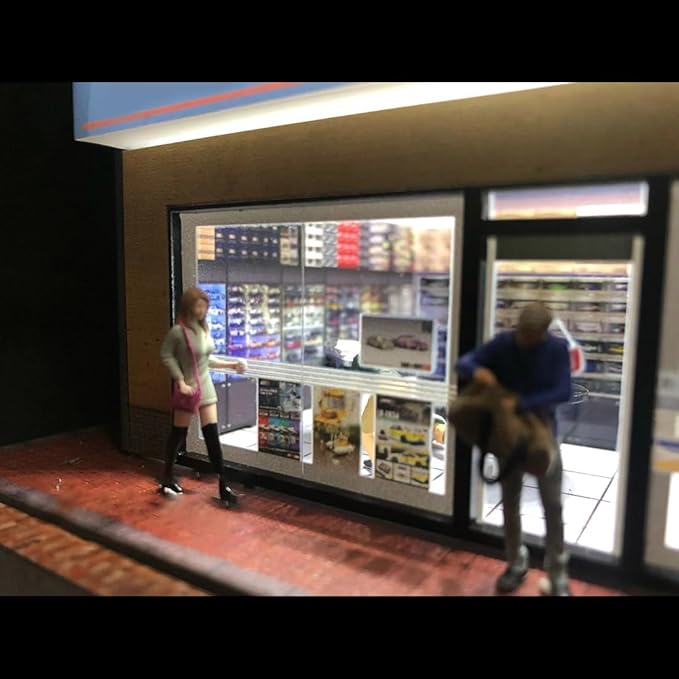 1/64 Scale Model Shop Building Scene Model with Parking Area (No Vehicles or Figures/Model 710026)