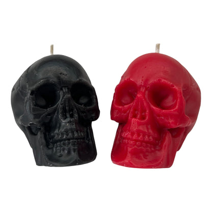 2pcs Black and red Skull Candles for Spells