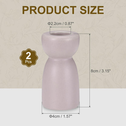 uxcell 2 Pack Candlestick Holder Light Purple Ceramic Taper Candle Holder Candle Stand Holders Modern Style Decoration for Centerpiece Tabletops Anniversary