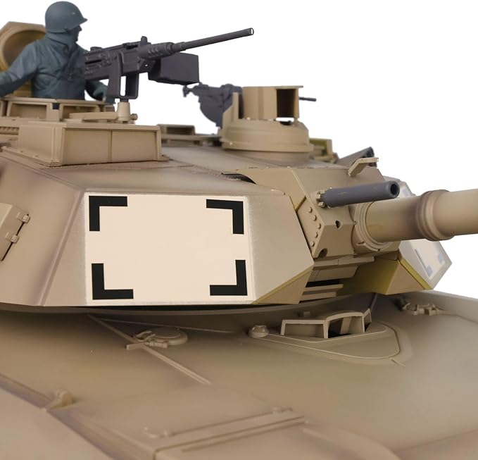 Heng Long US in Stock RC Tank 1/16 7.0 Customize Abrams 3918 Model 360° Rotating Turret Smoking Unit Battle Tank Military Transport Vehicles Infrared Combat Barrel Recoil BB Shooting