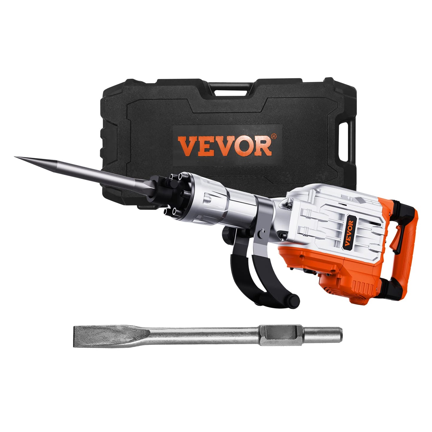 VEVOR Electric Concrete Saw, 14 in Circular Saw Cutter with 5 in Cutting Depth, Wet/Dry Disk & Demolition Jack Hammer, 3500W Jack Hammer Concrete Breaker 1900 BPM Heavy Duty Electric Jack