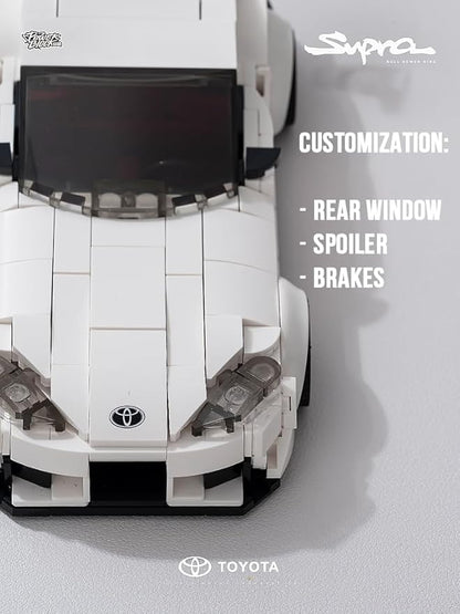 dOMOb Toyota Supra Car Building Kit – 367 pcs Building Blocks Set w/Container Display Box – Modular Scale 1:32 Model – Bricks Toy for Kids &amp Adults 8+ – for Boys Hobbyist Collector