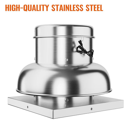 MilleLoom 2400 CFM Upblast Roof Exhaust Fan, High-Speed Direct Drive with Upgraded Motor, 25" Fan Base, Silent Operation Weather-Resistant Ventilation for Restaurants, Factories, Warehouses