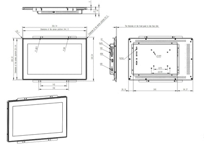 RIUIIN 13.3 Inch Industrial PCAP Touchscreen Monitor, 1920x1080 Resolution 16:9 Aspect Ratio Waterproof,VGA+HDMI Port, 24/7 Continuous Working Open-Frame Monitor