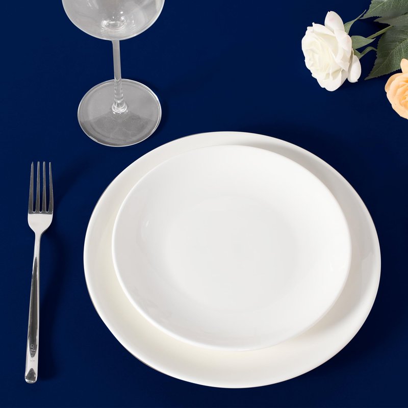 sancua Round Tablecloth 132 Inch Diameter, 6 Pack - Circle Polyester Fabric Table Cloth for Wedding Party Reception Banquet Birthday, Washable Formal Table Cover (Fit 54-96 Inch Tables), Navy Blue
