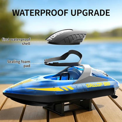 RC Boat 2 Pack Remote Control Boats for Kids &amp Adults15KM/H Twin-Screw Waterproof RC Boats with 2.4GHz RemoteLED Lights One-Key FlipDual Speed Modes4 Rechargeable BatteriesPool &amp Lake Ra
