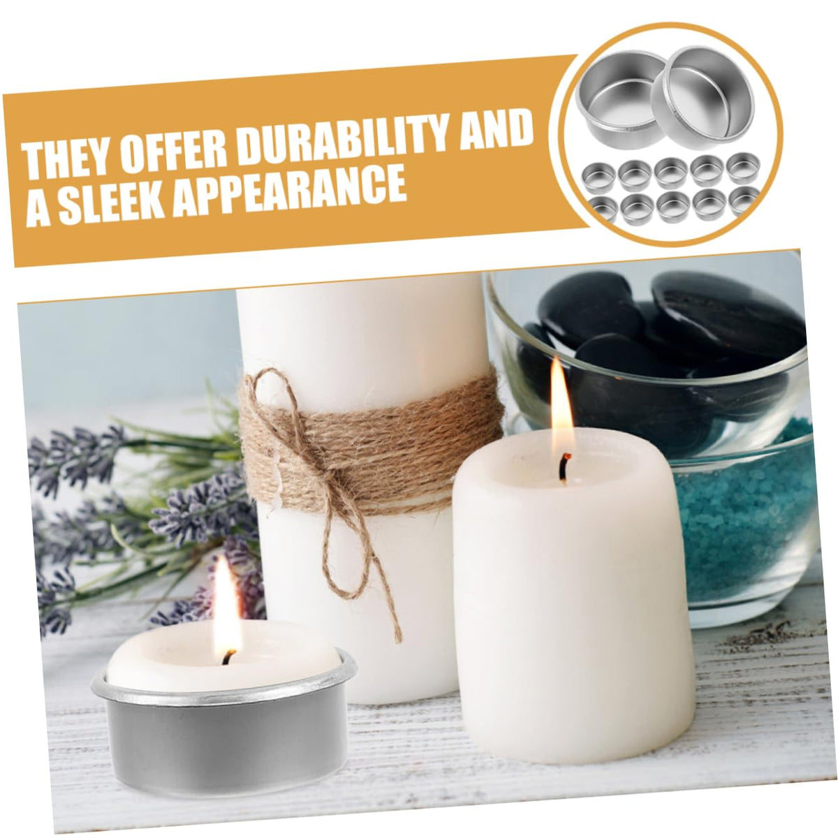 KAILIKETIY 15pcs Metal Candle Holders Decorative Tea Light Tins for Weddings Parties Home Décor Scented Candle Cups DIY Metal Containers Modern Minimalist Style
