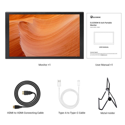 ELECROW 8 Inch Touchscreen Monitor, 1280x800 IPS LCD HD Display with Stand, Portable Capacitive Touch Screen Compatible for Raspberry Pi 3/4/5, Win 11/10/8/7, Jetson Nano, laptops, Game Consoles