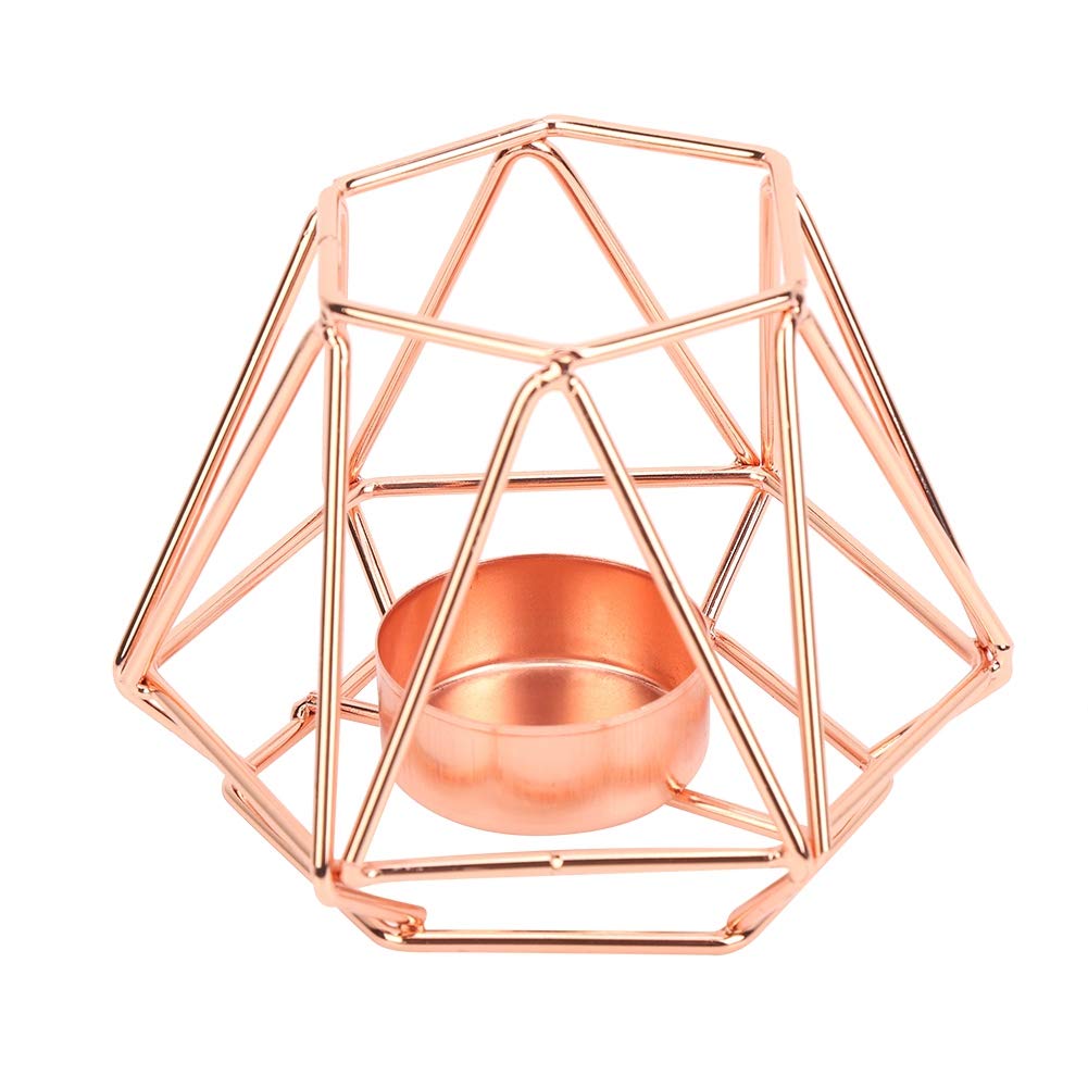 Geometric Tealight Candle Holders Gold, Metal Design Tea Light Votive Holders, Iron Hollow Candlestick for Art Decor