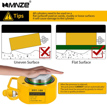 MMNZE 100T 20mm/0.79" Stroke Mini Hydraulic Ram Jack - Porta Power Retract Automatically Split Single Acting Lifting Cylinders for Machinery, Ship Bridge Construction