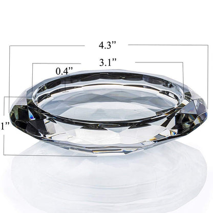 DONOUCLS Crystal Candle Holders Pillar Candlestick Decorations for Home Party Dinner Christmas Suitable for Large Cylindrical Candles Hand-Cut 4.3'' X 1'' Clear